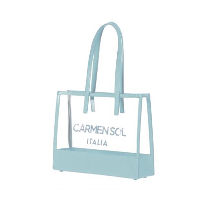 Carmen Sol Capri Clear Mid Tote. Sustainable Vegan Leather