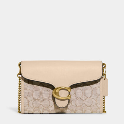 Coach Women's Signature Jacquard Tabby Chain Clutch Bag. Sustainable Bags.