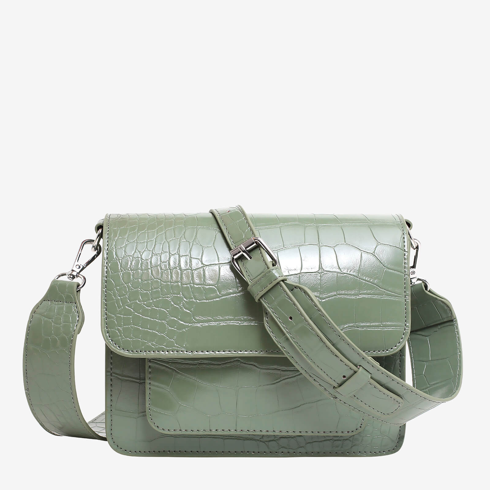 HVISK Women's Cayman Pocket Shiny Croco Bag - Green - Sustain In Style US