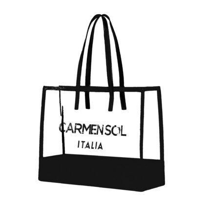 Carmen Sol Taormina Clear Large Tote. Sustainable Vegan Leather