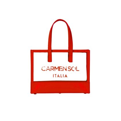 Carmen Sol Venezia Clear Mini Tote. Sustainable Vegan Leather